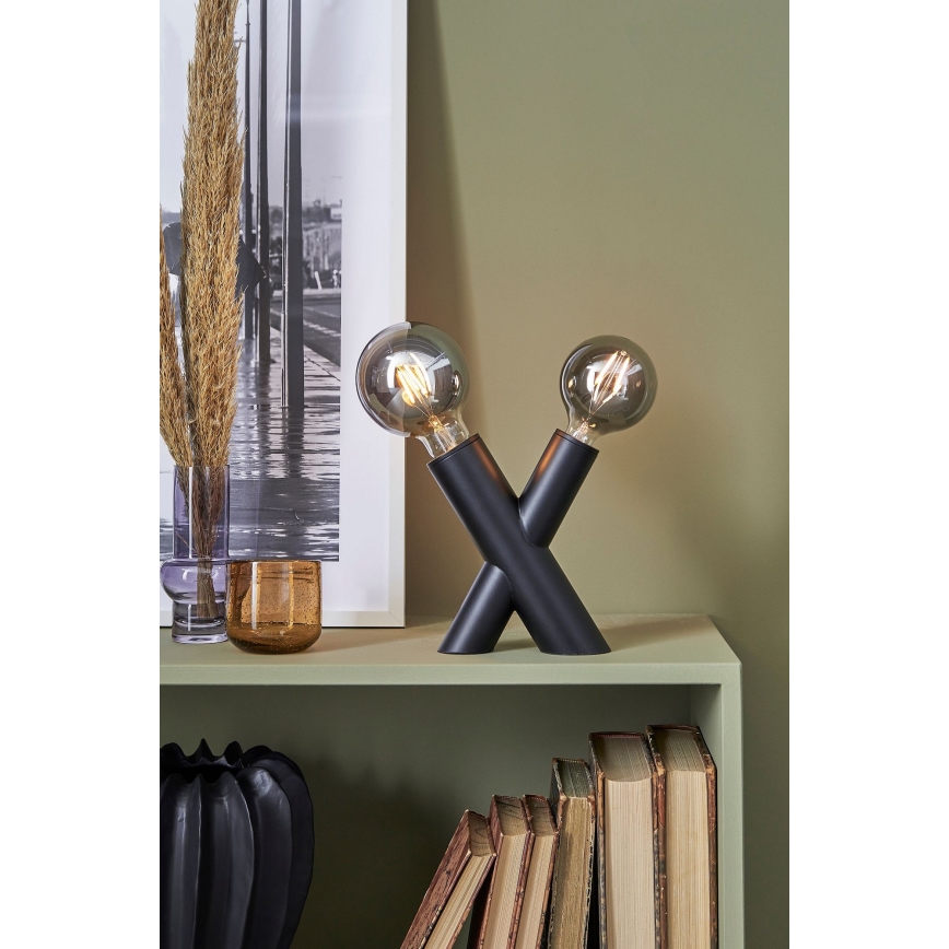 Markslöjd 108052 - Stolná lampa SIMUL 1xE27/40W + 1xE14/40W/230V čierna