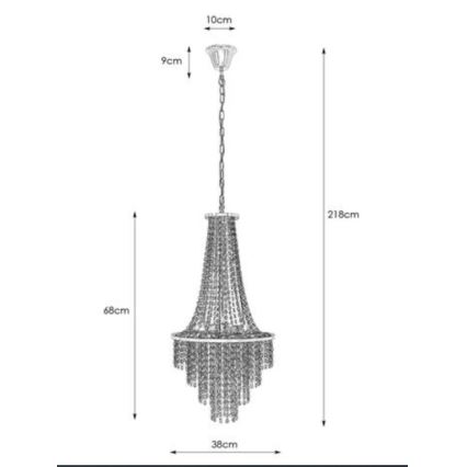 Markslöjd 108124 - Krištáľový luster na reťazi ALLINGTON 3xE14/25W/230V čierna