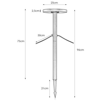 Markslöjd 108173 - LED vonkajšie svietidlo GARDEN24 LED/5W/24V 96 cm IP44 čierne
