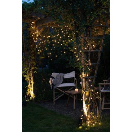 Markslöjd 108179 - LED vonkajší vianočný záves GARDEN24 160xLED/24V 3,1m teplá biela