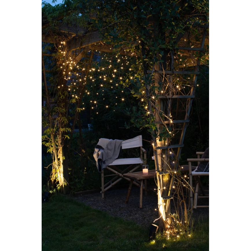 Markslöjd 108179 - LED vonkajší vianočný záves GARDEN24 160xLED/24V 3,1m teplá biela
