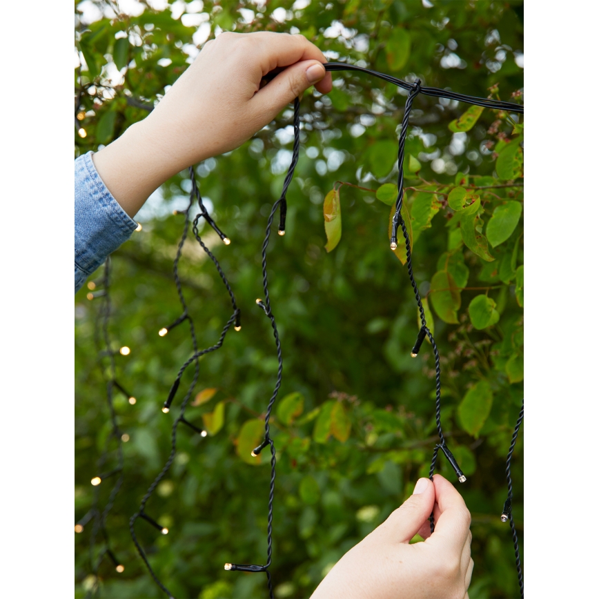 Markslöjd 108179 - LED vonkajší vianočný záves GARDEN24 160xLED/24V 3,1m teplá biela