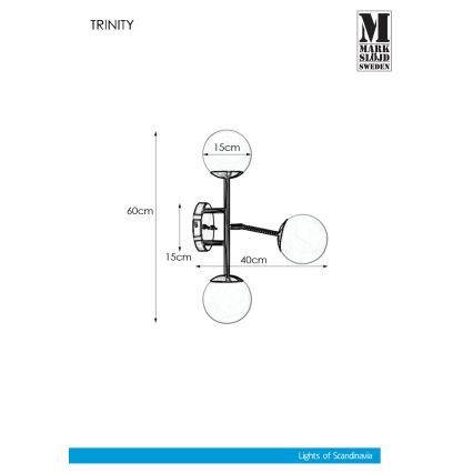 Markslöjd 108253 - Nástenné svietidlo TRINITY 3xG9/20W/230V zlatá/šedá