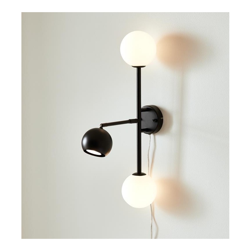 Markslöjd 108255 - Nástenné svietidlo BESIDE 2xG9/20W/230V + 1xGU10/7W/230V čierna