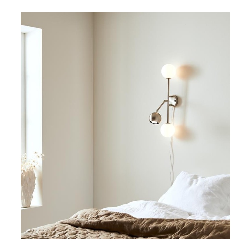 Markslöjd 108256 - Nástenné svietidlo BESIDE 2xG9/20W/230V + 1xGU10/7W/230V matný chróm