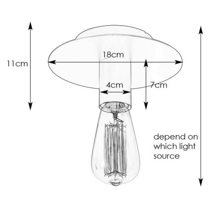 Markslöjd 108540 - Stropné svietidlo PIATTO 1xE27/40W/230V čierna