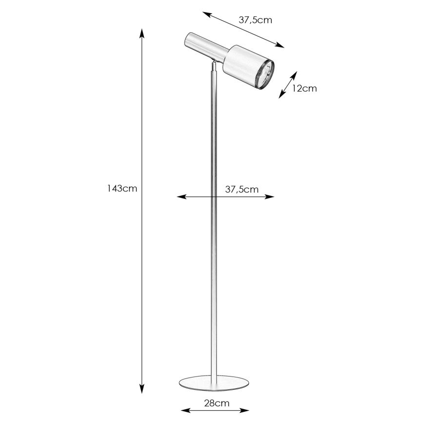 Markslöjd 108542 - Stojacia lampa OZZY 1xE27/40W/230V čierna