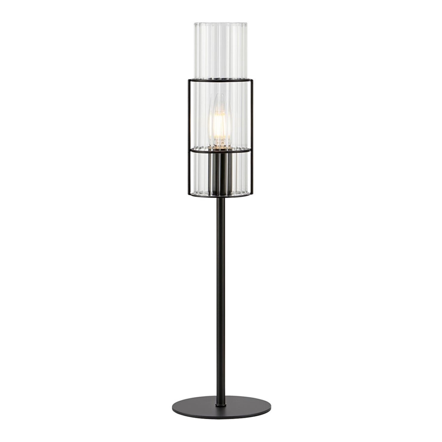 Markslöjd 108555 - Stolná lampa TUBO 1xE14/40W/230V 50 cm čierna/číra