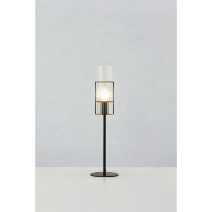 Markslöjd 108555 - Stolná lampa TUBO 1xE14/40W/230V 50 cm čierna/číra