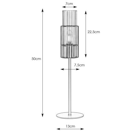 Markslöjd 108557 - Stolná lampa TUBO 1xE14/40W/230V 50 cm lesklý chróm/číra