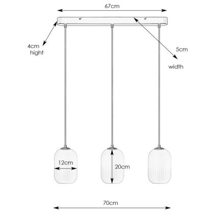 Markslöjd 108563 - Luster na lanku CAVA 3xE14/40W/230V