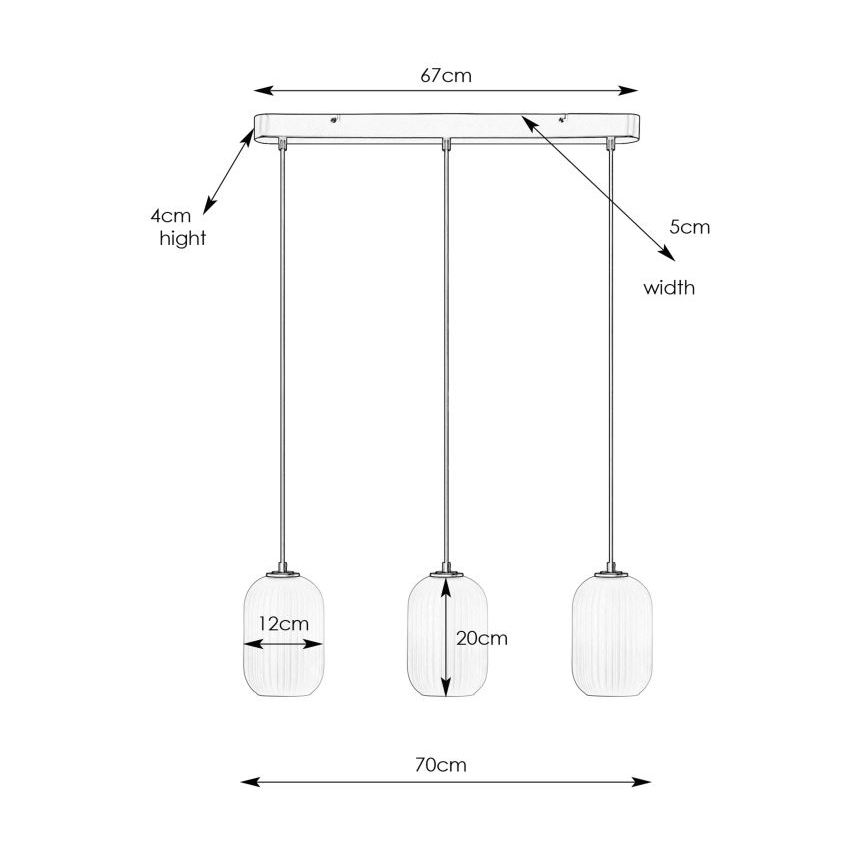 Markslöjd 108563 - Luster na lanku CAVA 3xE14/40W/230V