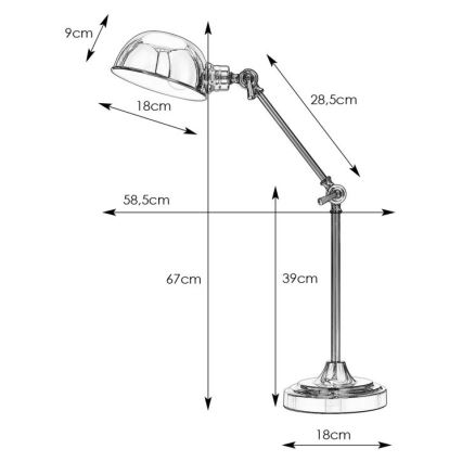 Markslöjd 108583 - Stolná lampa PORTLAND 1xE27/40W/230V lesklý chróm