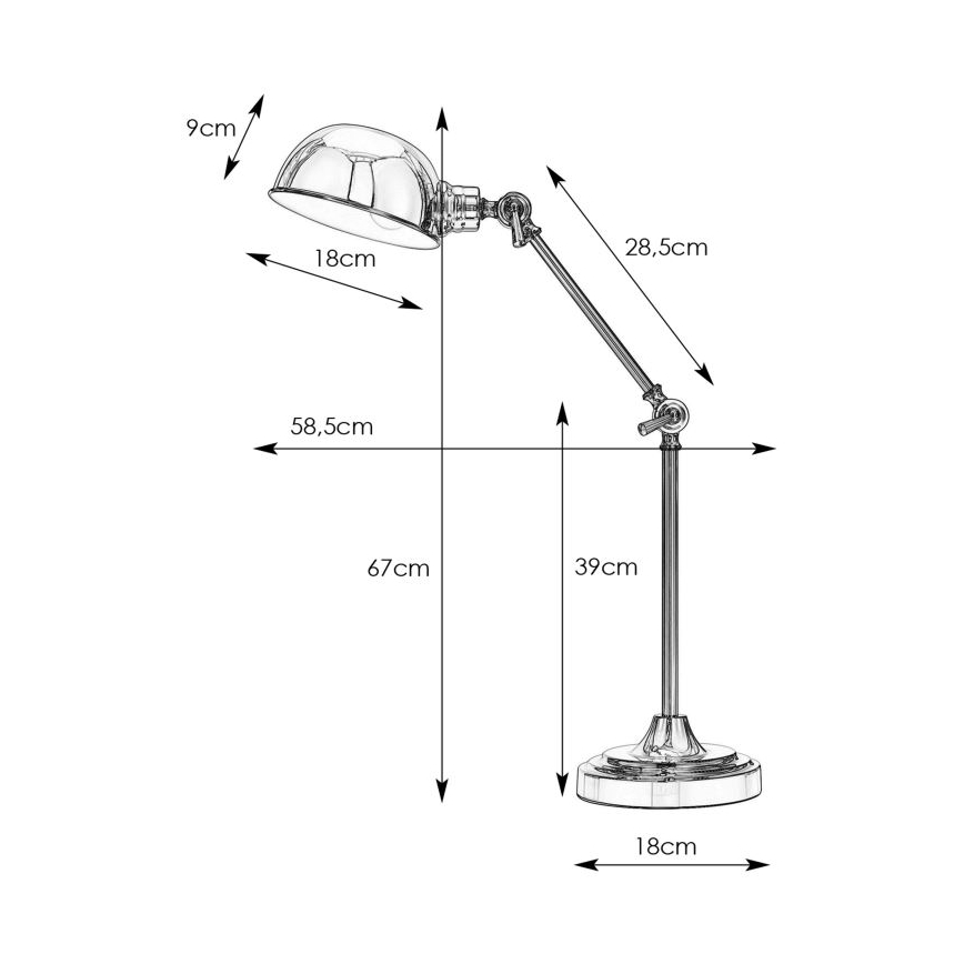 Markslöjd 108583 - Stolná lampa PORTLAND 1xE27/40W/230V lesklý chróm