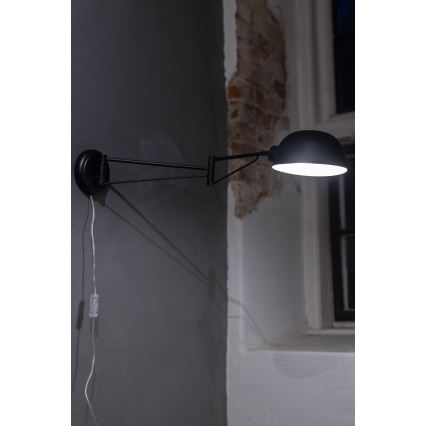 Markslöjd 108587 - Nástenná lampa PORTLAND 1xE27/40W/230V čierna