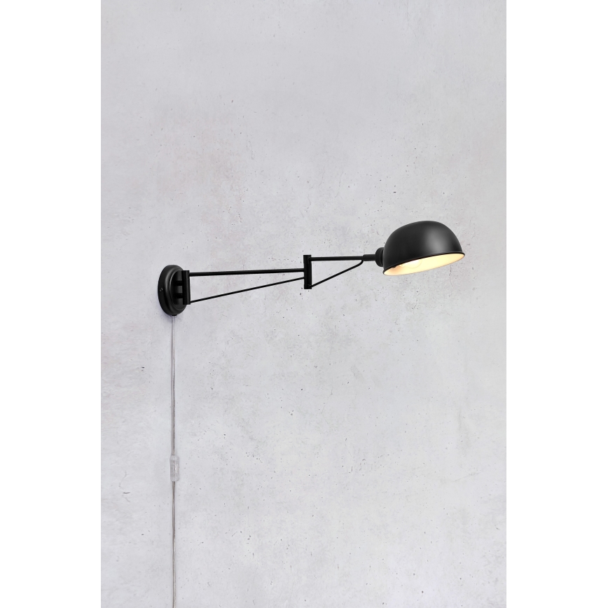 Markslöjd 108587 - Nástenná lampa PORTLAND 1xE27/40W/230V čierna