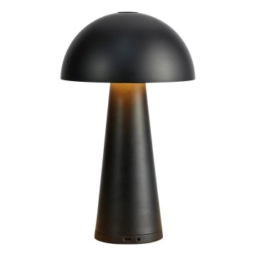 Markslöjd 108655 - LED stmievateľná nabíjateľná stolná lampa FUNGI LED/1,5W/5V 2000 mAh IP44 čierna