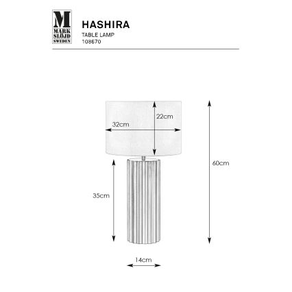 Markslöjd 108670 - Stolná lampa HASHIRA 1xE27/40W/230V biela/čierna