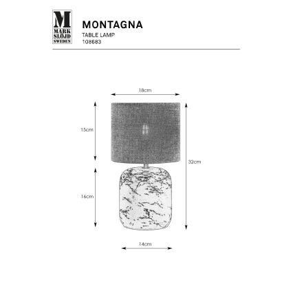 Markslöjd 108683 - Stolná lampa MONTAGNA 1xE14/40W/230V 32 cm béžová/čierna