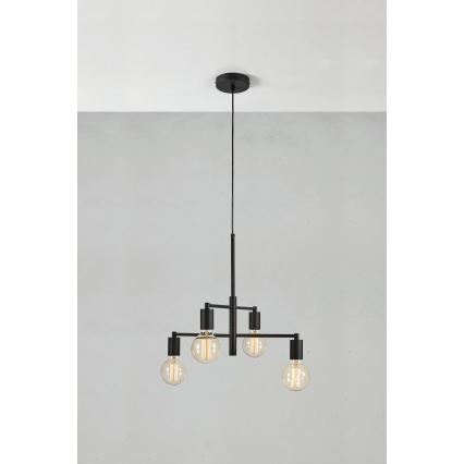 Markslöjd 108716 - Luster na lanku CIELO 4xE27/40W/230V čierna