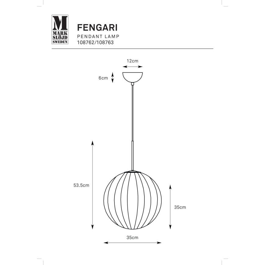 Markslöjd 108762 - Luster na lanku FENGARI 1xE14/40W/230V čierna