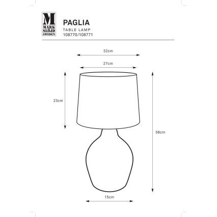 Markslöjd 108771 - Stolná lampa PAGLIA 1xE27/40W/230V biela/ratan