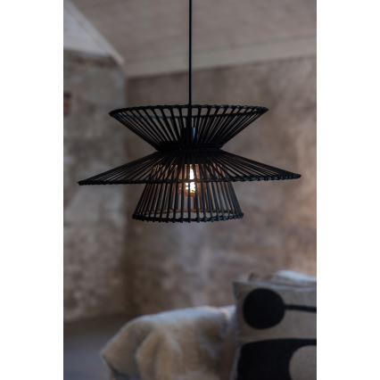 Markslöjd 108784 - Luster na lanku DUPLICI 1xE27/40W/230V čierna/bambus