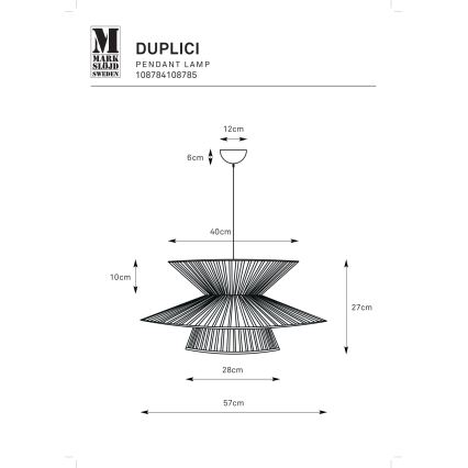 Markslöjd 108785 - Luster na lanku DUPLICI 1xE27/40W/230V béžová/bambus