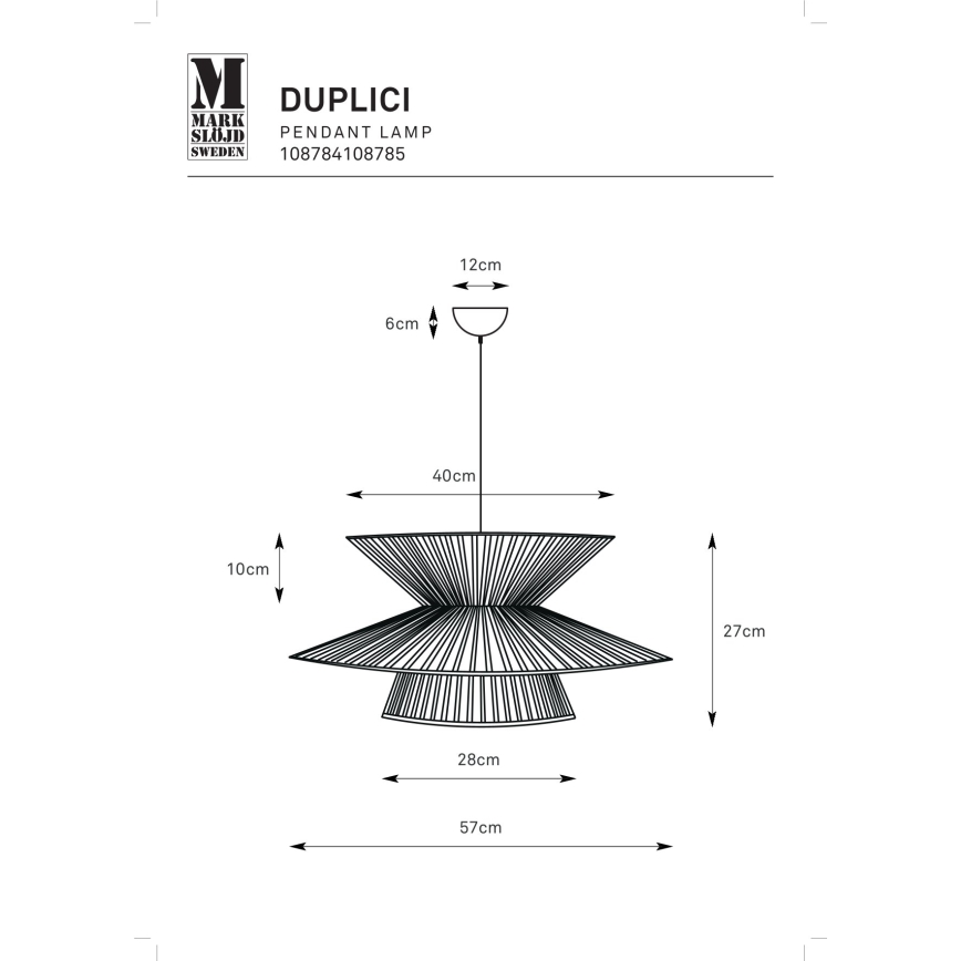 Markslöjd 108785 - Luster na lanku DUPLICI 1xE27/40W/230V béžová/bambus