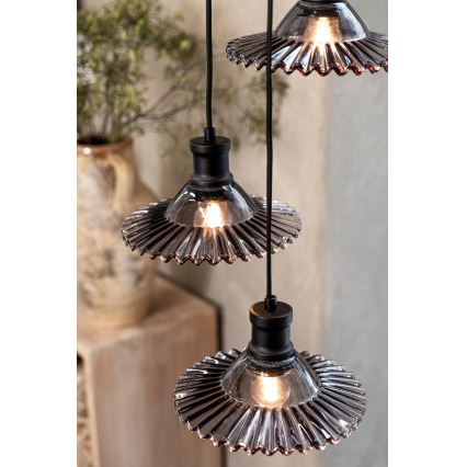 Markslöjd 108853 - Luster na lanku NOVIA 3xE27/40W/230V čierna/dymová