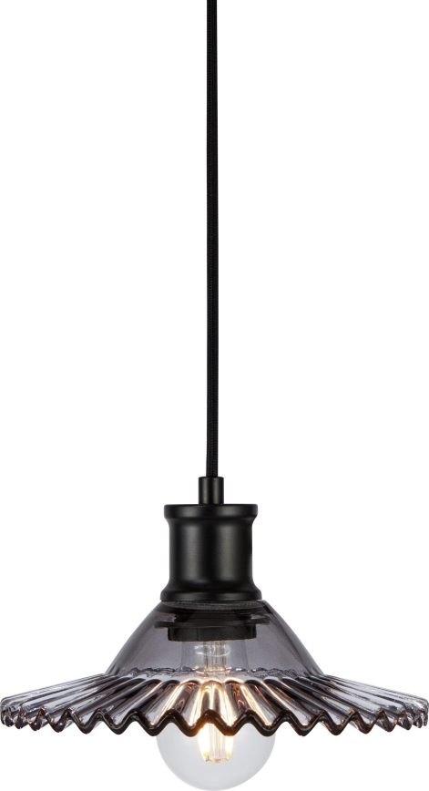 Markslöjd 108854 - Luster na lanku NOVIA 1xE27/40W/230V čierna/dymová