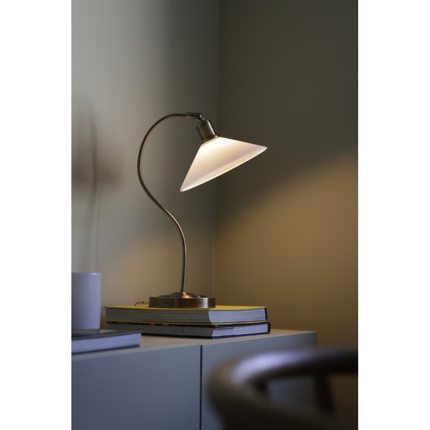 Markslöjd 108863 - Stolná lampa VELA 1xE27/40W/230V mosadz/biela