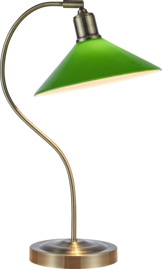 Markslöjd 108864 - Stolná lampa VELA 1xE27/40W/230V mosadz/zelená