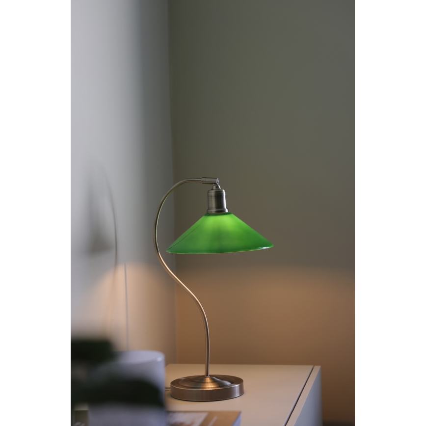 Markslöjd 108864 - Stolná lampa VELA 1xE27/40W/230V mosadz/zelená