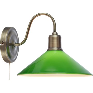 Markslöjd 108866 - Nástenná lampa VELA 1xE27/40W/230V mosadz/zelená