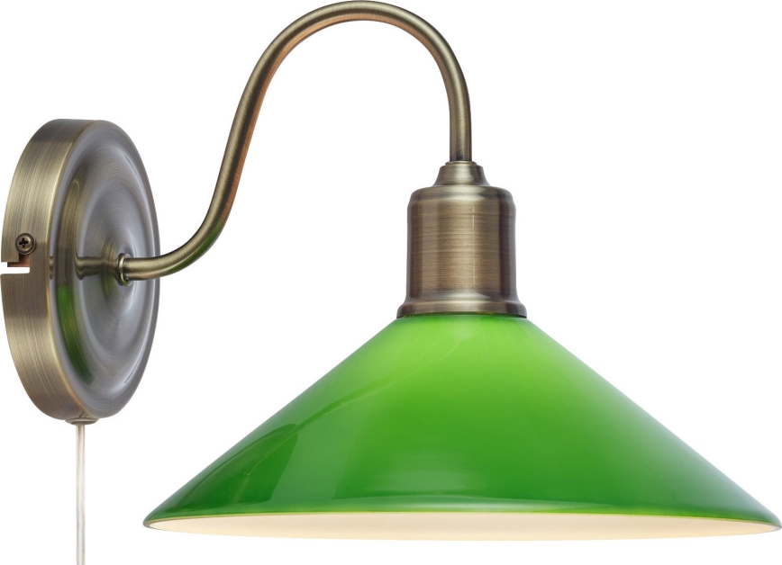 Markslöjd 108866 - Nástenná lampa VELA 1xE27/40W/230V mosadz/zelená