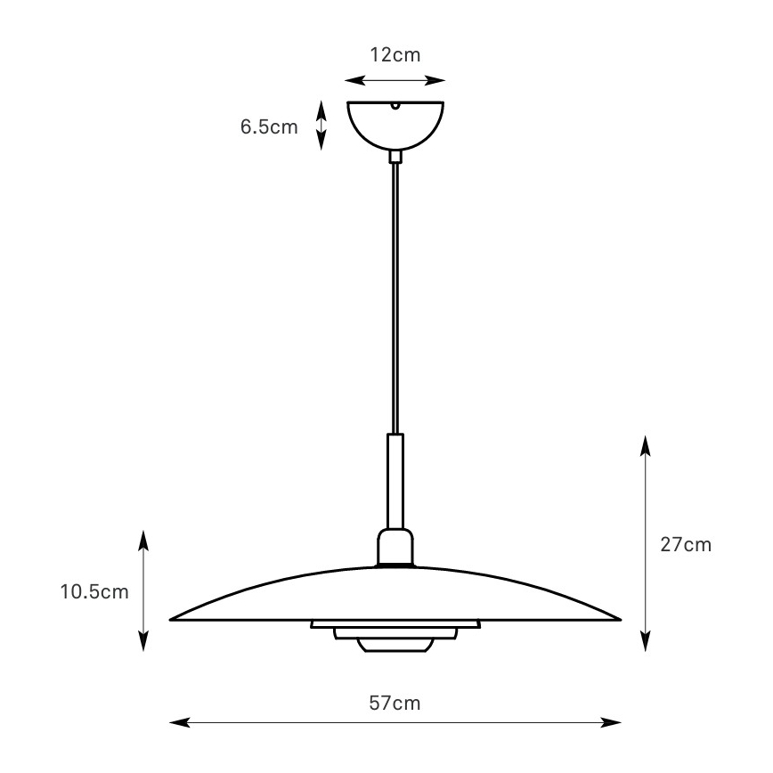 Markslöjd 108876 - Závesný luster PINY na lanku 1xE27/60W/230V pr. 57 cm biely