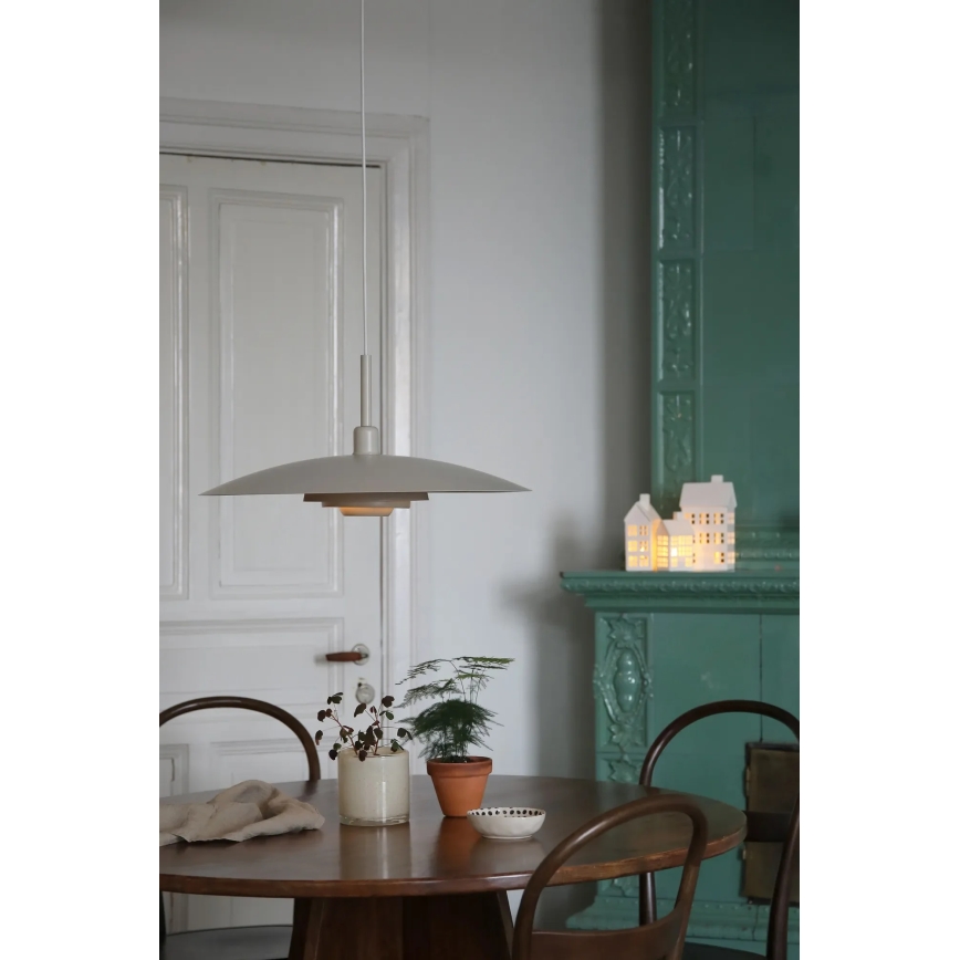 Markslöjd 108877 - Závesné svietidlo na lanku PINY 1xE27/60W/230V priemer 57 cm, béžové