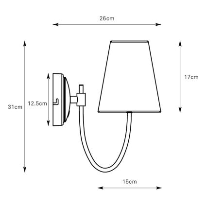 Markslöjd 108907 - Nástenné svietidlo AMAR 1xE14/40W/230V ľan/čierna