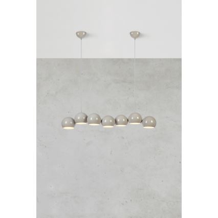 Markslöjd 108914 - Závesný luster na lanku CUPOLO 7xE14/40W/230V sivá