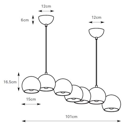 Markslöjd 108914 - Závesný luster na lanku CUPOLO 7xE14/40W/230V sivá