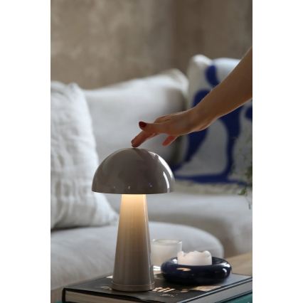Markslöjd 108950 - LED Stmievateľná nabíjacia stolová lampa FUNGI LED/1,5W/5V 2000 mAh IP44 sivá