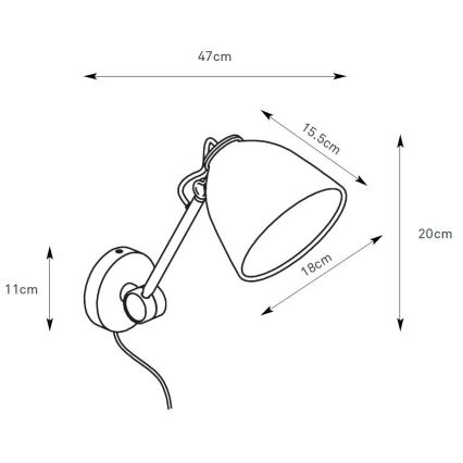 Markslöjd 108964 - Nástenné svietidlo TILT 1xE27/60W/230V sivé