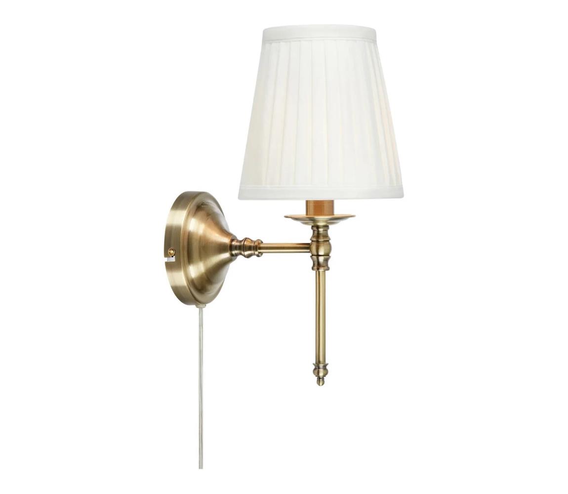 Markslöjd 108968 - Nástenná lampa MANOR 1xE14/40W/230V biela/mosadz 108968