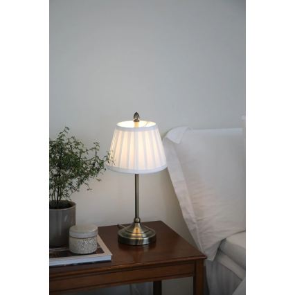 Markslöjd 108973 - Stolná lampa OXFORD 1xE14/40W/230V biela/mosadz
