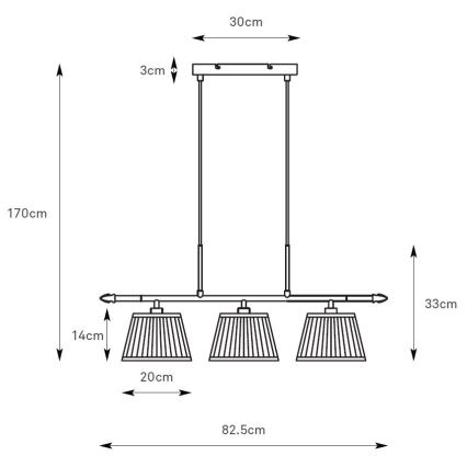 Markslöjd 108975 - Závesné svietidlo na lanku OXFORD 3xE14/40W/230V mosadz/biela