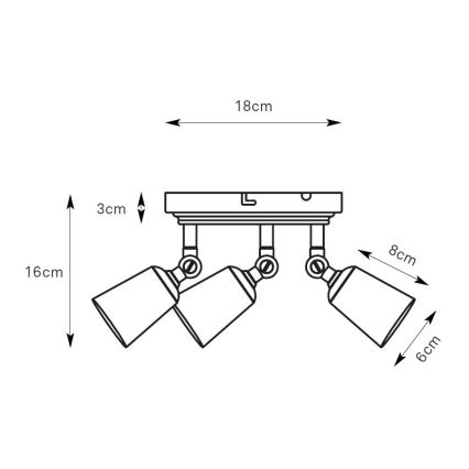 Markslöjd 108980 - Bodové svietidlo TINY 3xGU10/7W/230V mosadz