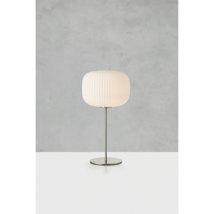 Markslöjd 109007 - Stolná lampa SOBER 1xE27/40W/230V biela/matný chróm