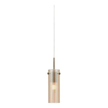 Markslöjd 109015 - Závesné svietidlo na kábli TIBIA 1xE14/40W/230V dymovo-béžová/mosadz