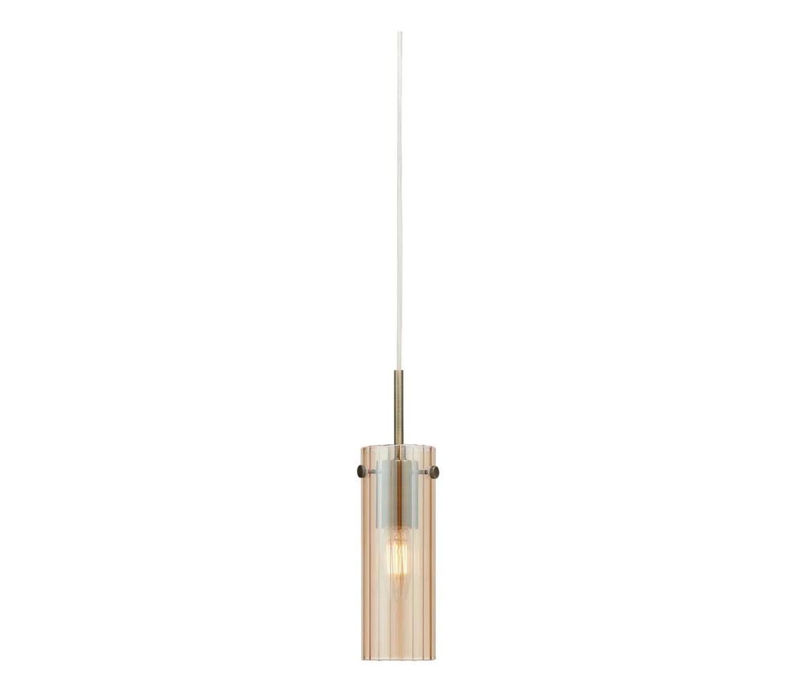 Markslöjd 109015 - Závesné svietidlo na kábli TIBIA 1xE14/40W/230V dymovo-béžová/mosadz 109015